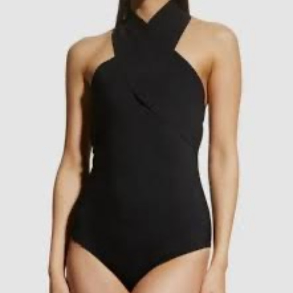 Chiara Boni Black Halter One-Piece Swimsuit